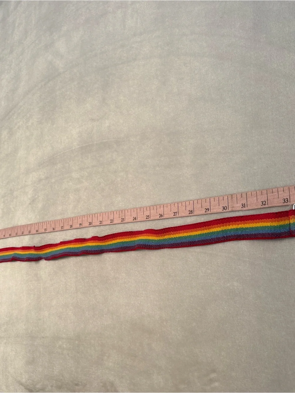 Paul Frank Red Rainbow Stripe Webbing Belt with Jolly Face Patch